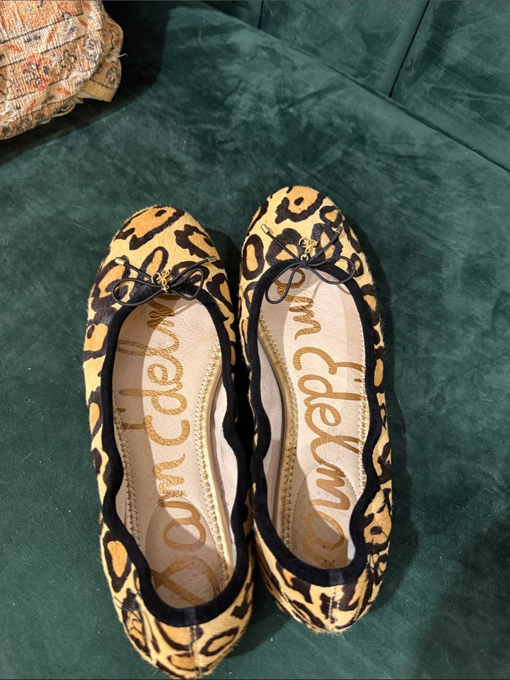 Sam Edelman Leopard Ballet Flats in Tan and Black